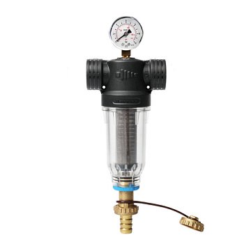 Самопромивний фільтр Ecosoft SAN 3/4'' 45°C 8bar з картриджем 250мкр з нержавіючої сталі FFNS2P1502 - фото