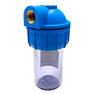 Корпус фільтра кутовий Atlas Filtri MIGNON PLUS S3P (прозора) Ø1/2" (латунь) 5'' 45°C 8bar (без картриджа) - фото