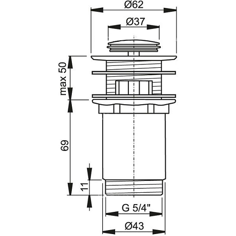 Донний клапан AlcaPlast A391 click/clack - фото