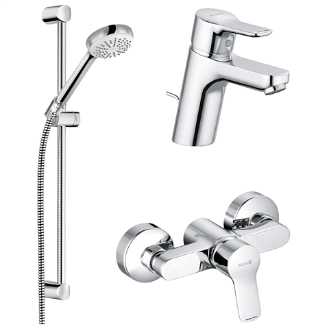 Набір змішувачів для ванної Kludi Pure&Easy 3in1 378450565 - фото