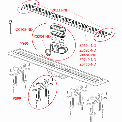 Зливний трап (желоб з решіткою) AlcaPlast APZ10-850M - фото