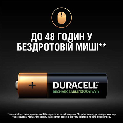 Аккумулятор Duracell Recharge AA 1300 мА·ч 4 шт - фото