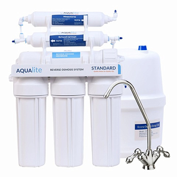 Фільтр зворотного осмосу Aqualite Standard 6-50 з мембраною 50GPD та мінералізатором (AQS6-50) - фото