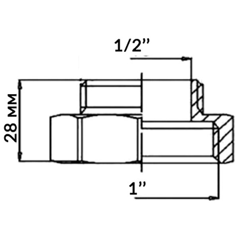 Муфта редукционная General Fittings 1''ВР-1/2''НР - фото