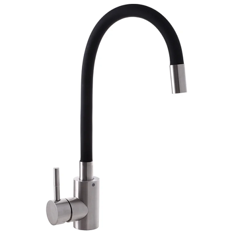 Смеситель для кухни Mixxus SUS 011 (SS2798) (черный) (гибкий излив) - фото