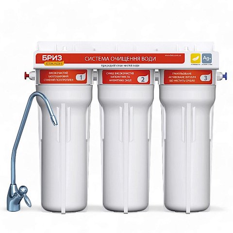 Проточный фильтр питьевой воды Бриз Эталон Стандарт под кухонную мойку с краном питьевой воды BRF0853 - фото