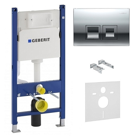 Инсталляция для подвесных унитазов Geberit Duofix с клавишей Delta 50 (458.126.00.1 + 115.135.21.1) - фото
