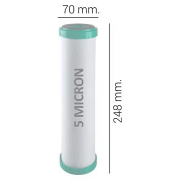 Картридж со спрессованным углем Atlas Filtri CB AF VOG 10 SX 5mcr 45°C RE2510VC5 (очистка от хлора и органических загрязнений) - фото