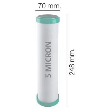 Картридж зі спресованим вугіллям Atlas Filtri CB AF VOG 10 SX 5mcr 45°C RE2510VC5 45°C RE5395108 (очищення від хлору та органічних забруднень) - фото