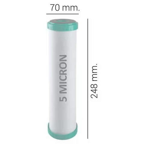Картридж со спрессованным углем Atlas Filtri CB AF VOG 10 SX 5mcr 45°C RE2510VC5 (очистка от хлора и органических загрязнений) - фото