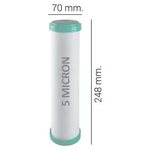 Картридж зі спресованим вугіллям Atlas Filtri CB AF VOG 10 SX 5mcr 45°C RE2510VC5 45°C RE5395108 (очищення від хлору та органічних забруднень) - фото