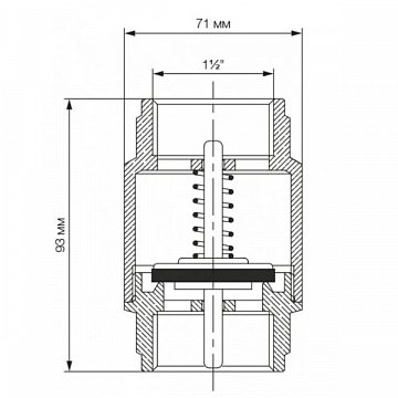 Обратный клапан Bonomi EUROPA Ø1 1/2'' PN18 -20/+100°C, латунный шток (10000011) - фото