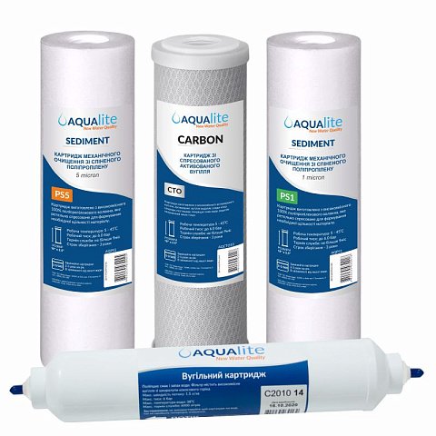 Набор картриджей Aqualite OSMO 4 для осмоса (без мембраны) - фото