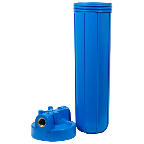 Магистральный фильтр для воды Aquafilter FH20B1-B-WB G1'' (латунь) 20BB 45°C 8bar с манометром (без картриджа) - фото