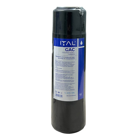 Картридж с кокосовым углем ITAL GAC-S10IT Ø72x254мм 45°C (очистка от хлора и органических загрязнений) - фото