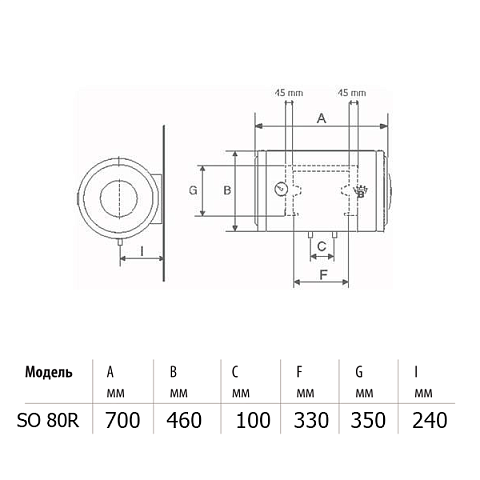 Бойлер Bandini Braun SO 80R - фото