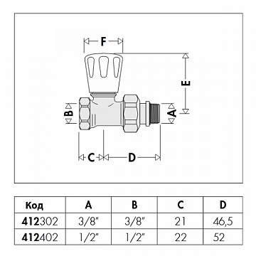 Комплект радіаторних кранів Caleffi 412431 1/2'' (412402 + 431402) - фото