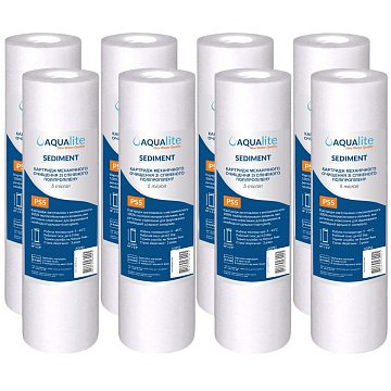 Картридж поліпропіленовий Aqualite PS5 Ø60x252мм 5mcr 45°C (очищення від механічних домішок) (упаковка 8шт) - фото