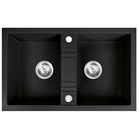 Кухонна мийка з граніту Ferro Mezzo II DRGM2/48/78BA - фото