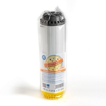 Картридж з вугіллям та поліфосфатом Aquafilter FCPRA-C Ø70x250мм 45°C (очищення від хлору, органічних забруднень та пом'якшення) - фото
