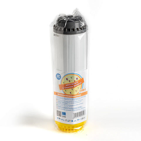 Картридж з вугіллям та поліфосфатом Aquafilter FCPRA-C Ø70x250мм 45°C (очищення від хлору, органічних забруднень та пом'якшення) - фото