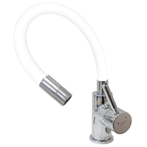 Смеситель для кухни FERRO ZUMBA BZA4W (белый) (гибкий излив) - фото