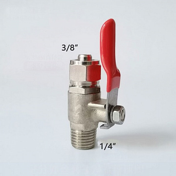 Кульовий кран для підключення фільтра BV3814 1/4''ЗР - трубка Ø10мм (3/8) - фото