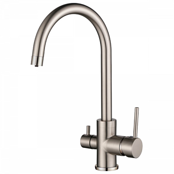 Кухонный смеситель Aquasanita Sabiaduo 2963 - 002 Brushed nikel (трехпозиционный) - фото