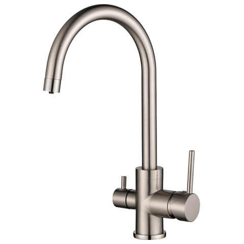 Кухонный смеситель Aquasanita Sabiaduo 2963 - 002 Brushed nikel (трехпозиционный) - фото