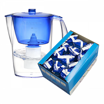 Фильтр кувшин Барьер Лайт синий (кувшин + 13 картриджей) - фото