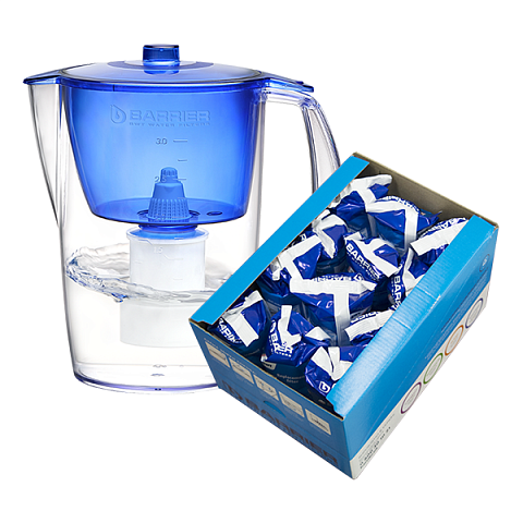 Фільтр глечик Бар'єр Лайт синій (глечик + 13 картриджів) - фото