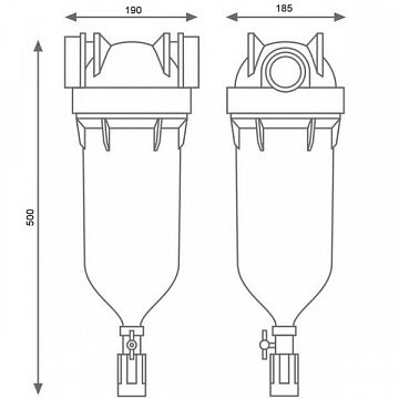 Фильтр самопромывной Atlas HYDRA BIG Ø1'' + картридж RLH (полиэстер) 50мкр - фото