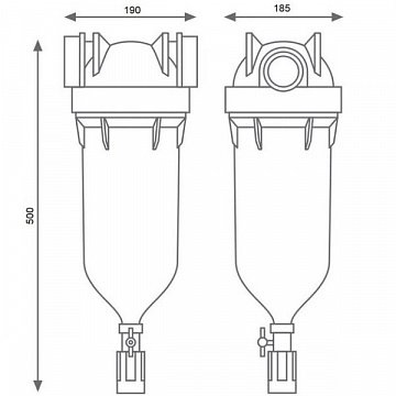 Фільтр самопромивний Atlas HYDRA BIG Ø1'' + картридж RLH (поліестер) 50мкр - фото
