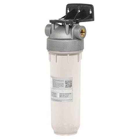 Фильтр-колба Atlas Filtri DP MONO SANIC (прозр.)  Ø1'' OT (латунь) 10'' 45°C 8bar KIT SA1380701 - фото