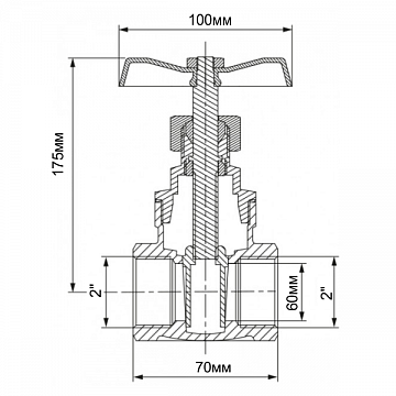 Засувка латунна Bonomi 3'' ВВ PN10 +80°C 52300017 - фото