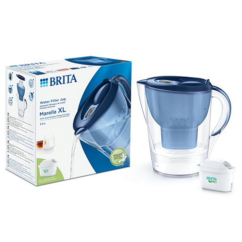 Фильтр-кувшин Brita Marella XL MXpro Синий 3,5/2,0л с картриджем Maxtra PRO (1052780) - фото
