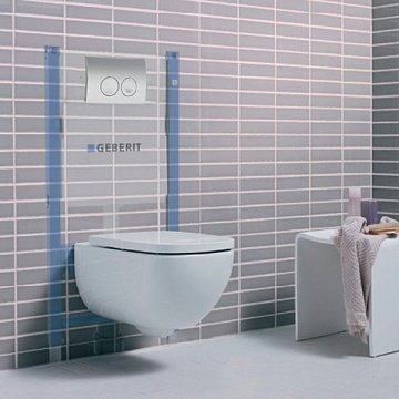 Инсталляция для подвесных унитазов Geberit Duofix с клавишей Delta 21 (458.126.00.1 + 115.125.21.1) - фото