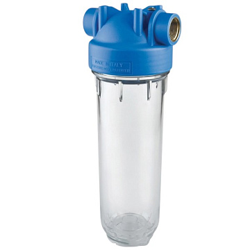 Фільтр-колба Atlas Filtri DP MONO TS (прозора)  Ø1/2'' OT (латунь) 10'' 45°C 8bar KIT RA1280501 - фото