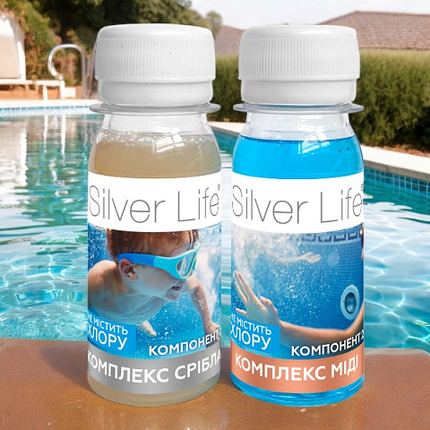 Серебряный бактерицидный комплекс для бассейнов SVOD Silver Life (2*50 мл) - фото