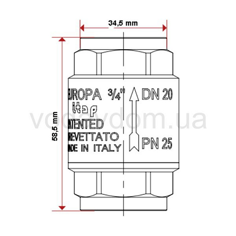 Обратный клапан Itap BV APT100 1/2'' - фото