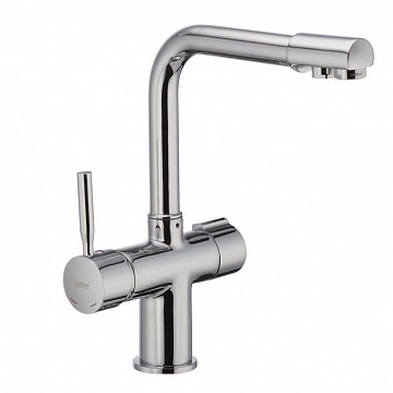 Смеситель для кухни Haiba HANS 021 с выходом для питьевой воды (хром) (HB0681) - фото