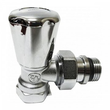 Клапан радиатора угловой Caleffi 411422 с вентилем хром 1/2'' - фото