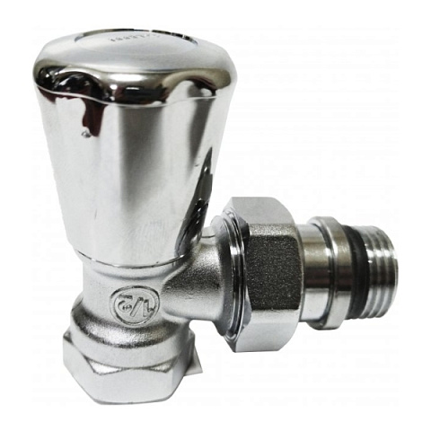 Клапан радіатора кутовий Caleffi 411422 з вентилем хром 1/2'' - фото