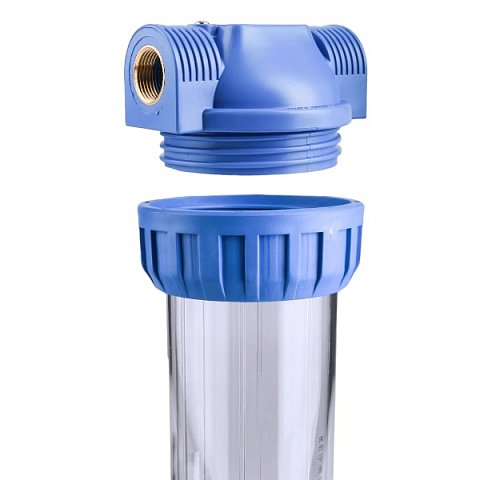 Промывной магистральный фильтр Aquafilter FHPR1-3V_R G1'' (латунь) 10'' 45°C 8bar без картриджа - фото