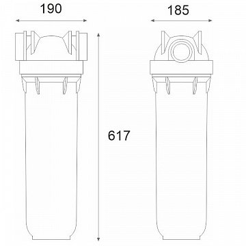 Фильтр-колба Atlas Filtri DP BIG AB (голубая) Ø1''IN (пластик) 20'' 45°C 8,3 bar KIT ZA1800712 - фото