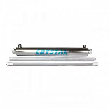 УФ установка для обеззараживания воды Crystal UV-6GPM 1350л/час 25Вт G3/4'' 40°C 6bar (ультрафиолетовая лампа) - фото
