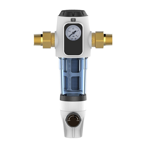 Фильтр сетчатый Canature CPF-3-M Ø3/4'' 40мкм с поворотным креплением 360 и манометром - фото