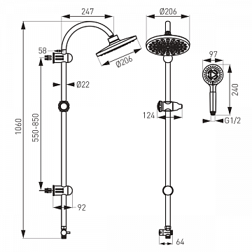 Душова система FERRO RONDO NP21 - фото