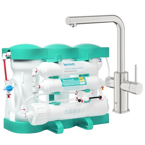 Фільтр зворотного осмосу Ecosoft P’URE AQUACALCIUM Mint зі змішувачем Grohe Blue Pure Minta (MO67530601DC) - фото