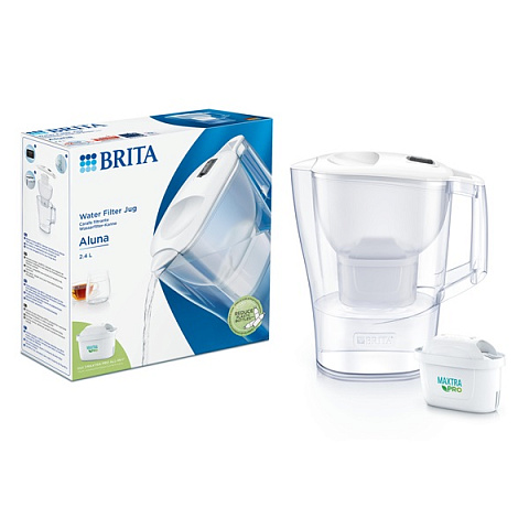 Фильтр-кувшин Brita Aluna MX Pro белый 2,4/1,2л с картриджем Maxtra Pro - фото